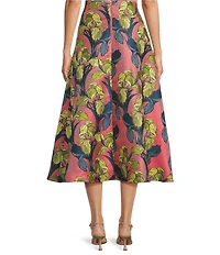 Buru Laura Jacquard Textile A Line Coordinating Midi Skirt