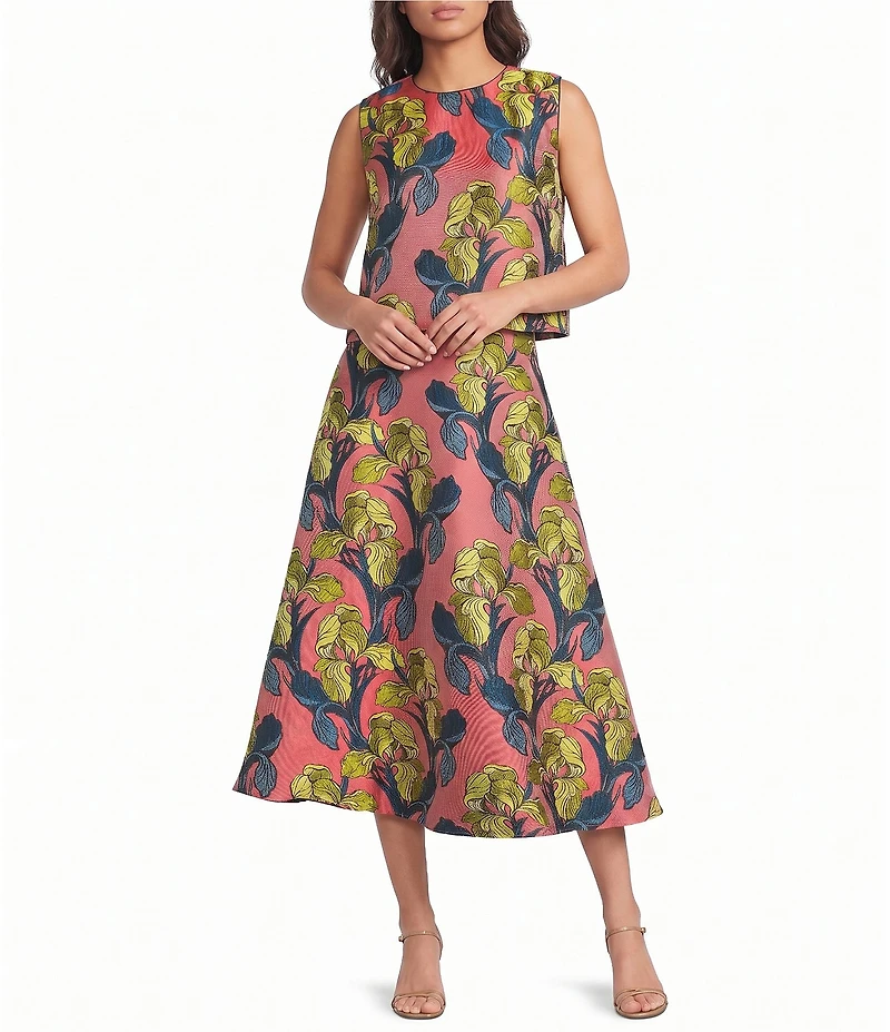 Buru Laura Jacquard Textile A Line Coordinating Midi Skirt