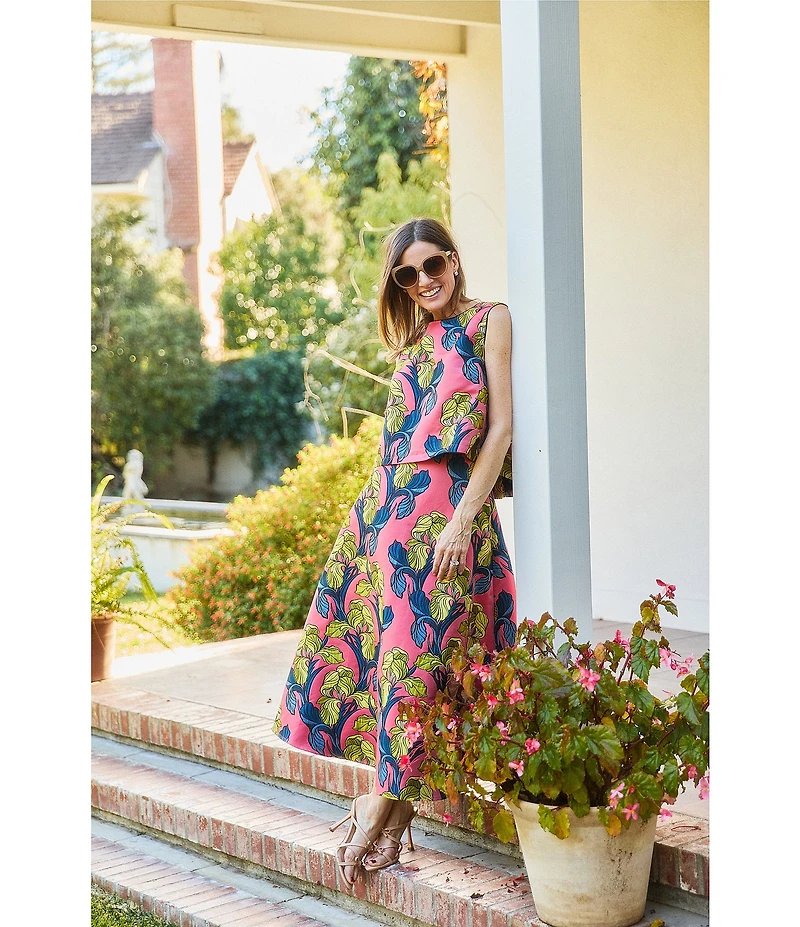 Buru Laura Jacquard Textile A Line Coordinating Midi Skirt