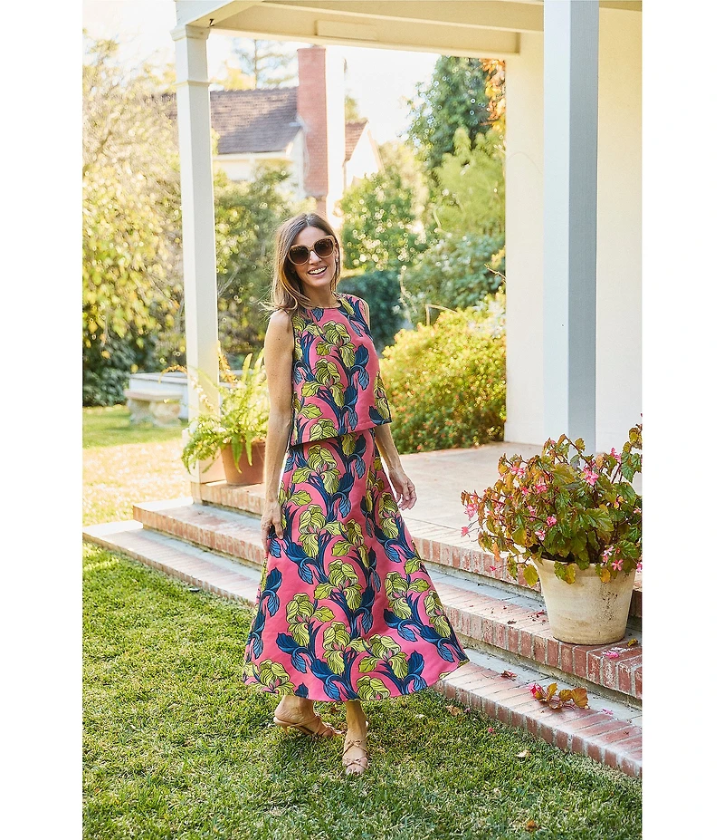Buru Laura Jacquard Textile A Line Coordinating Midi Skirt