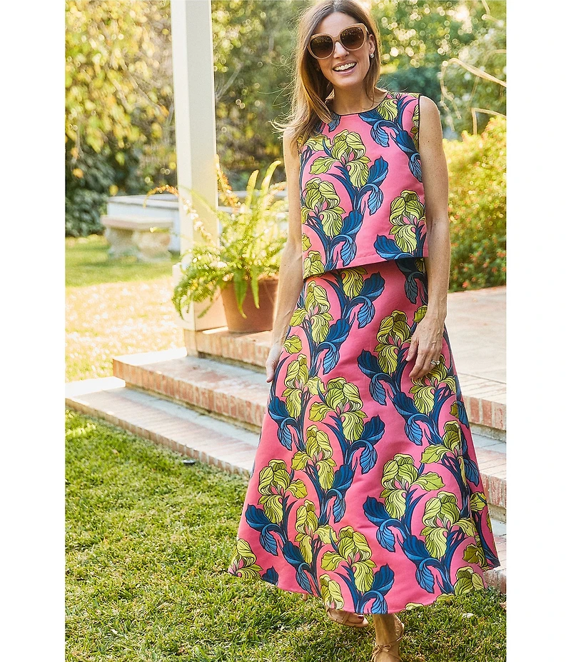Buru Laura Jacquard Textile A Line Coordinating Midi Skirt