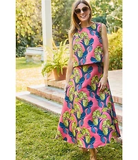 Buru Laura Jacquard Textile A Line Coordinating Midi Skirt