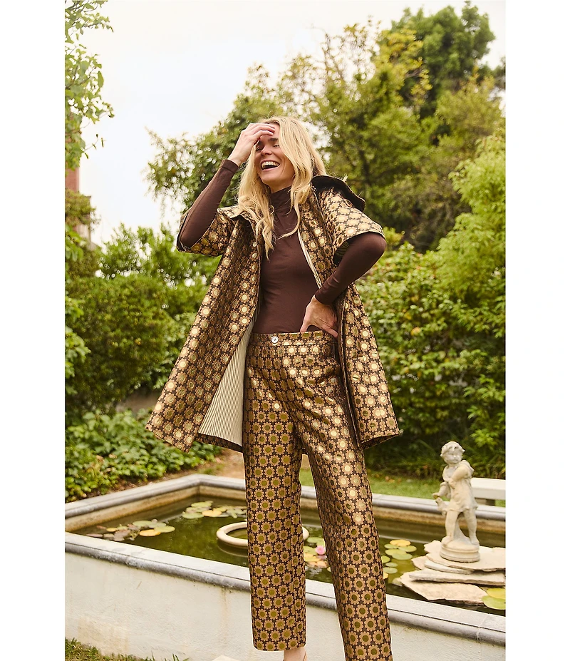 Buru Le Culotte Coordinating Printed High Rise Full Length Coordinating Wide Leg Pants