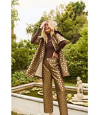 Buru Le Culotte Coordinating Printed High Rise Full Length Coordinating Wide Leg Pants