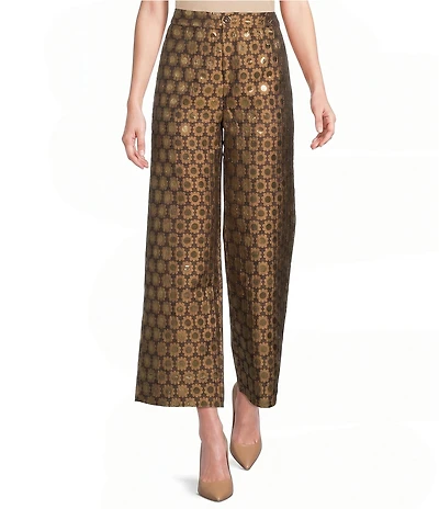 Buru Le Culotte Coordinating Printed High Rise Full Length Coordinating Wide Leg Pants