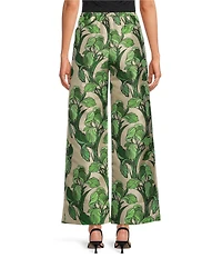 Buru Le Culotte Printed Brocade High Rise Cropped Wide Leg Pants