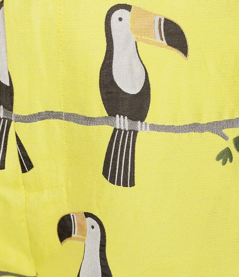 Buru Le Culotte Toucan Print Brocade High Rise Cropped Wide Leg Coordinating Pants