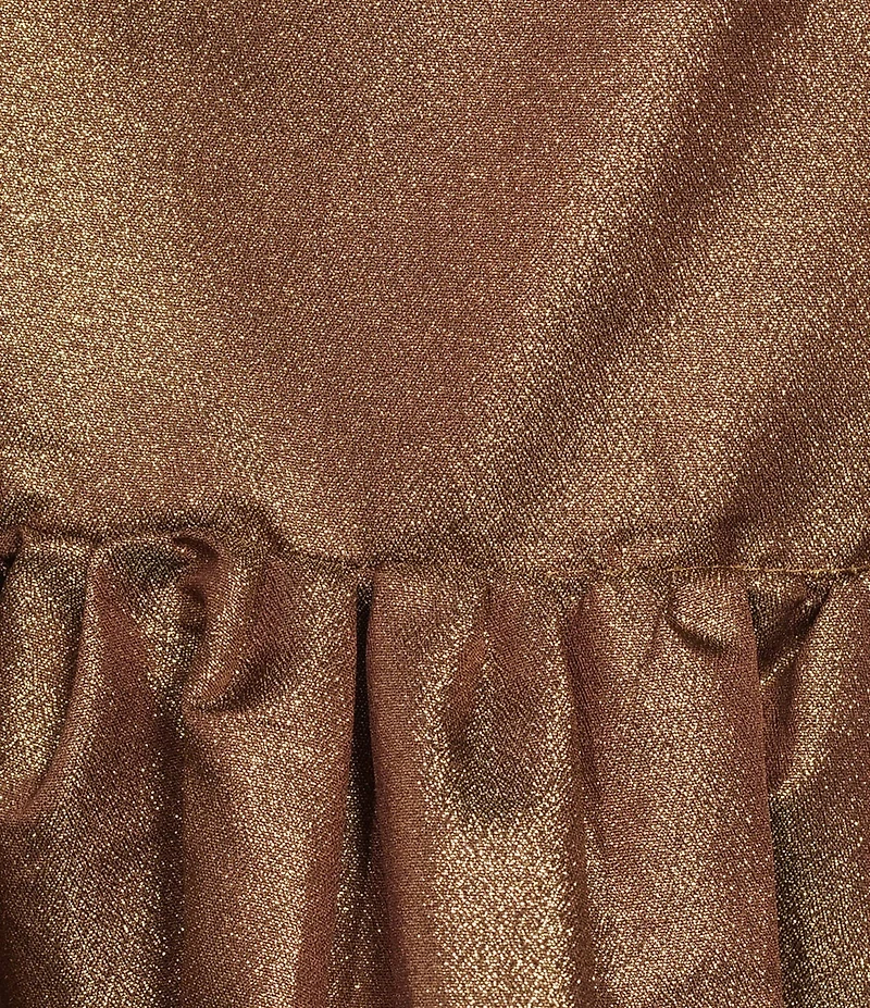 Buru Metallic Crew Neck Sleeveless Drop Waist Midi Dress