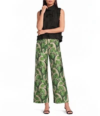 Buru Mod 3D Embroidered Mock Neck Cropped Sleeveless Cropped Top