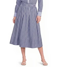 Buru Smocked Waist Midi Skirt