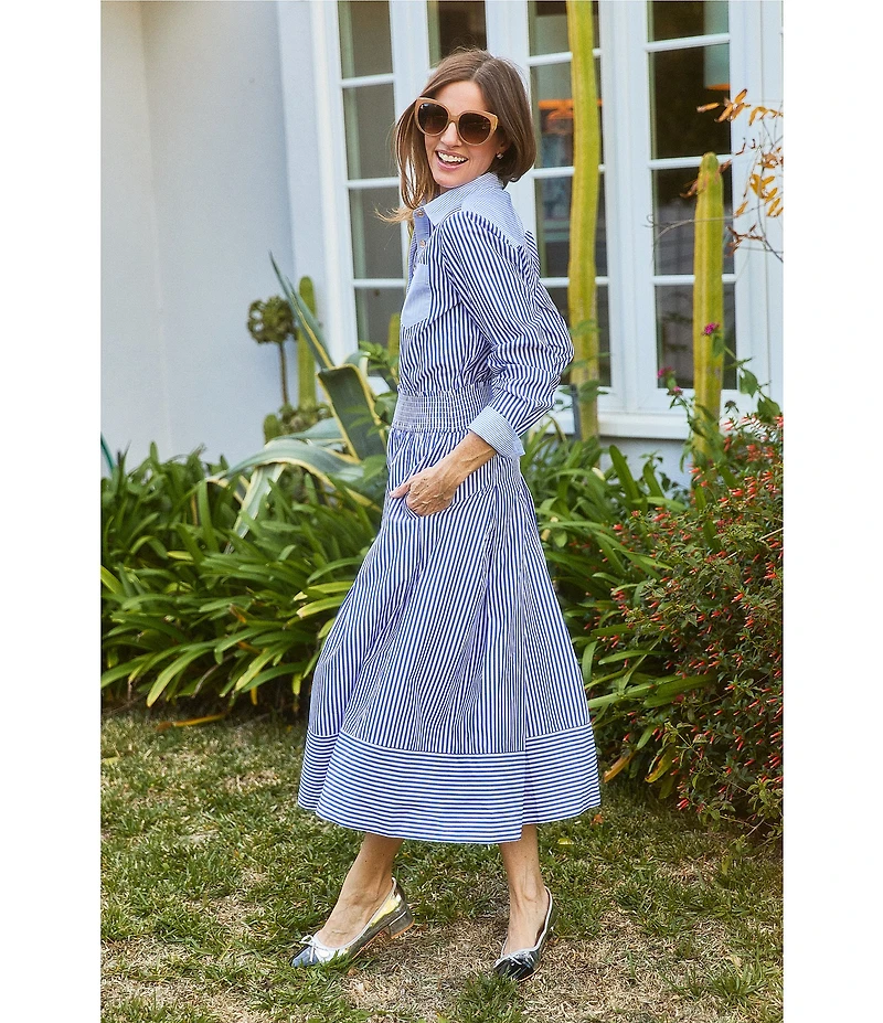 Buru Smocked Waist Midi Skirt