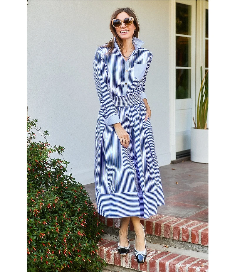 Buru Smocked Waist Midi Skirt
