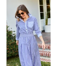 Buru Smocked Waist Midi Skirt