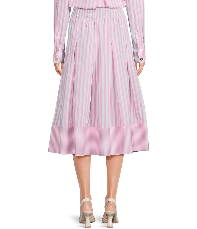 Buru Smocked Waist Midi Skirt