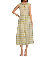 Buru Striped Midi Shirt Dress