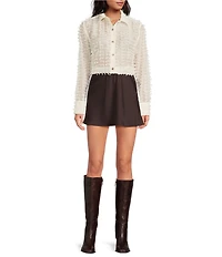 Buru Textured Contrast Collar Button Down