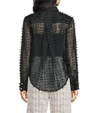 Buru Textured Contrast Collar Button Down