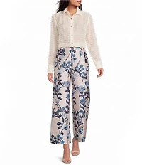 Buru Textured Contrast Collar Button Down