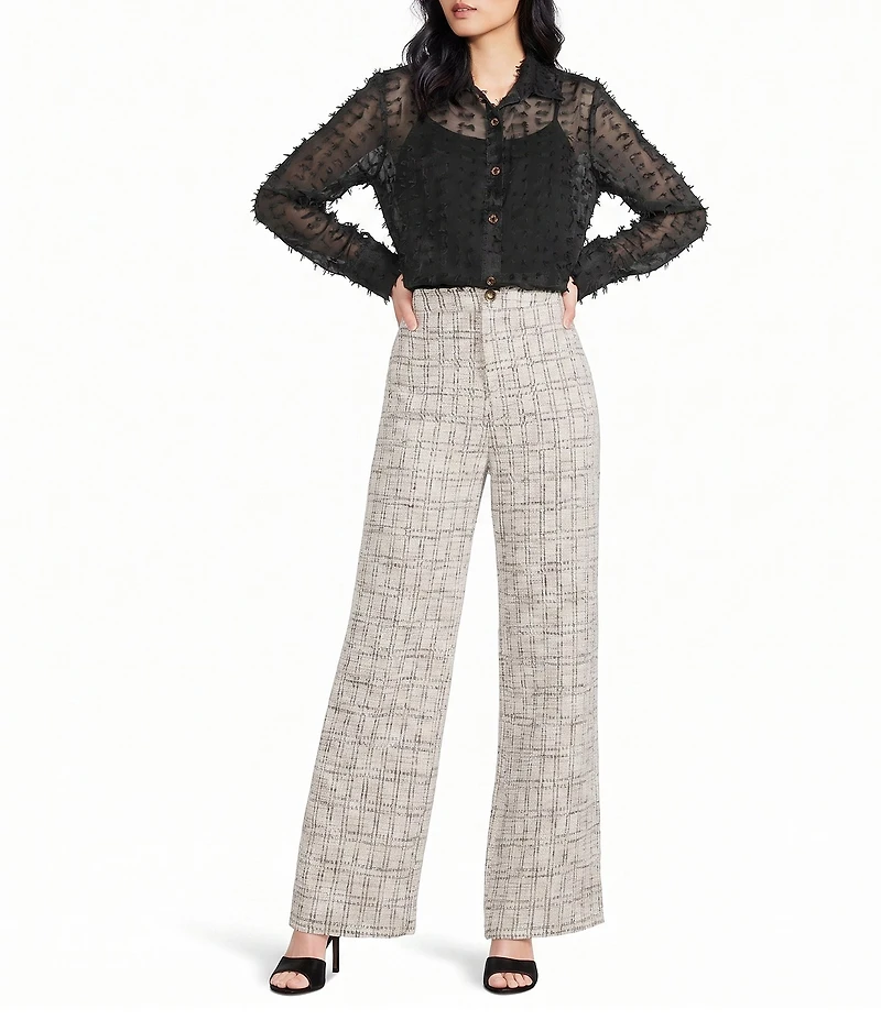 Buru Textured Contrast Collar Button Down