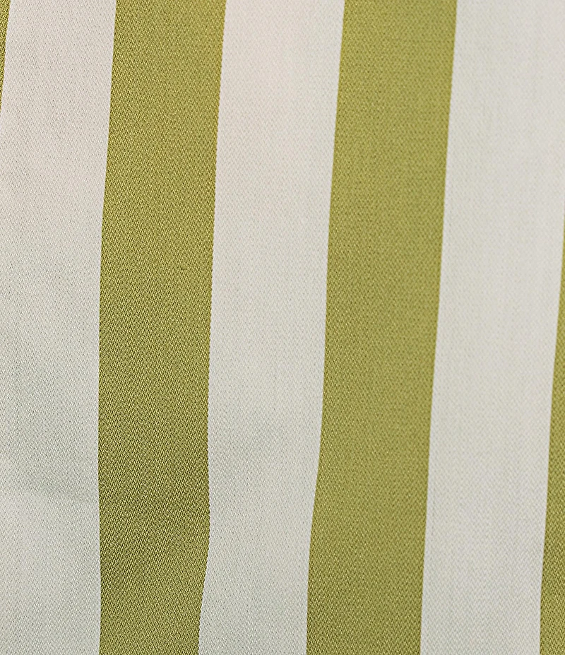 Buru Tie Shoulder Strap Stripe Print Scalloped V-Neck Maxi Dress