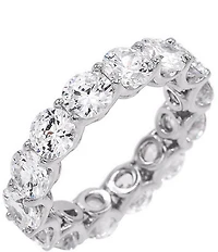 By Adina Eden Adinas Sterling Silver Eternity Crystal Band Ring