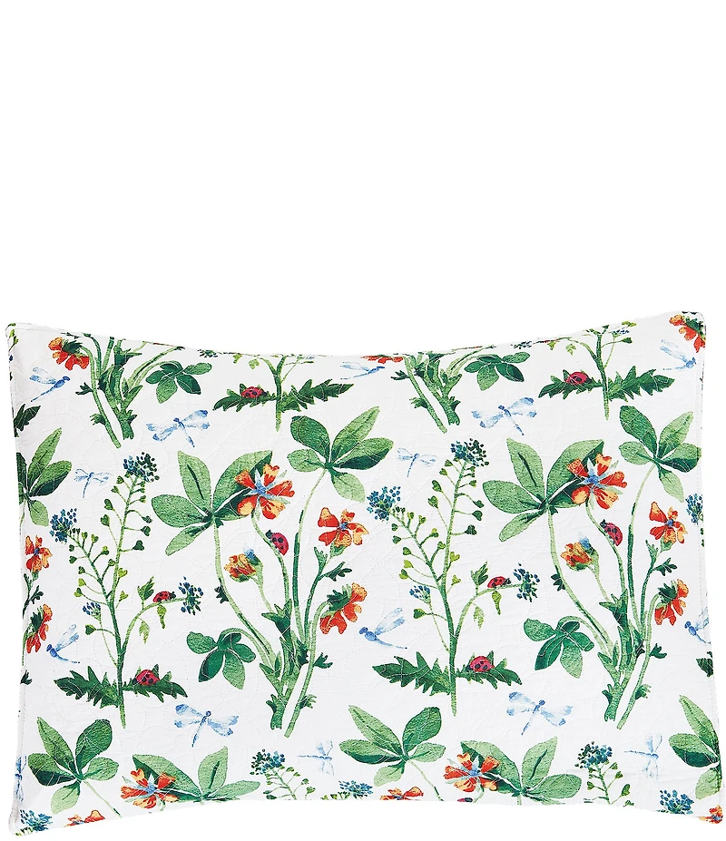 C&F Home Clover Bug Floral Reversible Green Chevron Quilt Mini Set