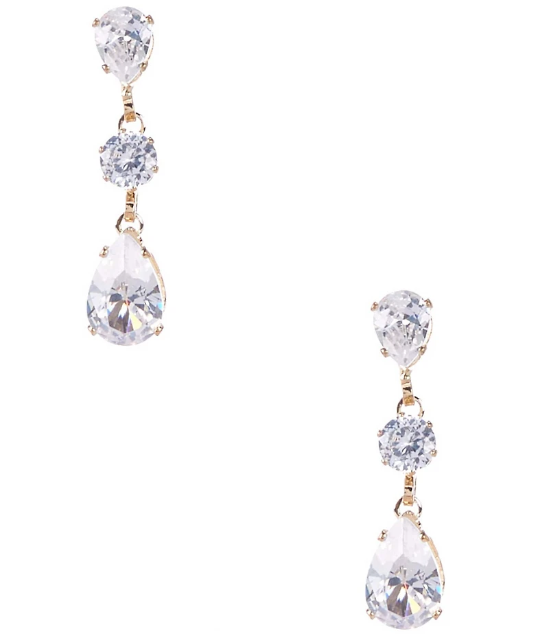 C by Cezanne 3 Stone Drop Earrings