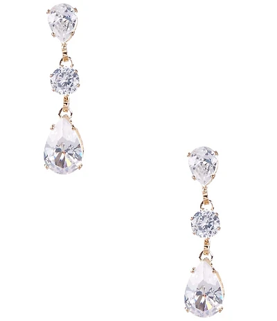 C by Cezanne 3 Stone Drop Earrings
