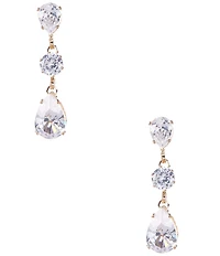 C by Cezanne 3 Stone Drop Earrings