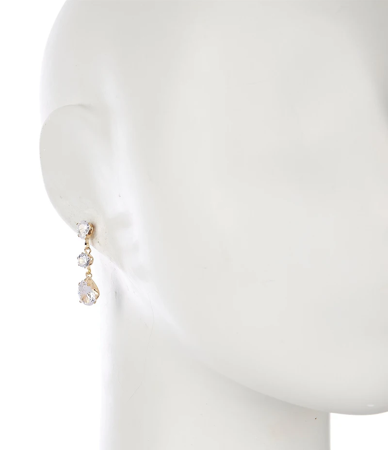 C by Cezanne 3 Stone Drop Earrings