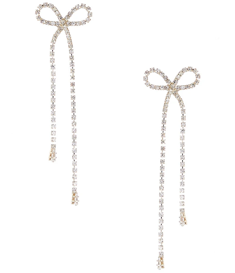 C by Cezanne Baby Stone Bow Drop Earrings