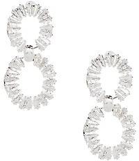 C by Cezanne Baguette Double Drop Earrings