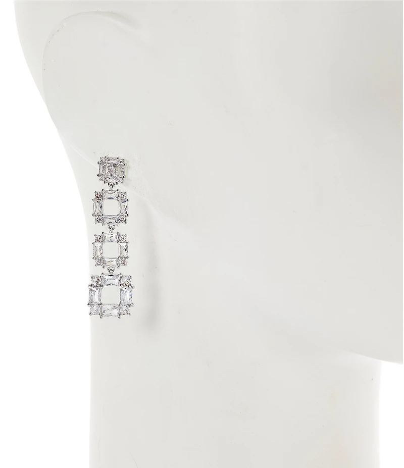 C by Cezanne CZ Square Linear Earrings