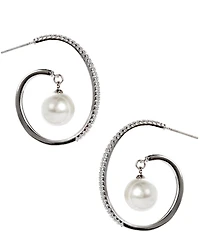 C by Cezanne CZ Swirl Hoop Earrings