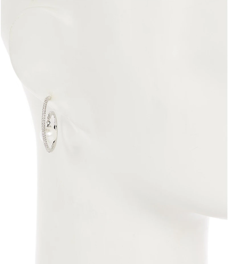 C by Cezanne CZ Swirl Hoop Earrings