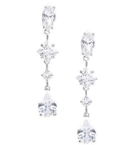 C by Cezanne Linear Crystal Earrings