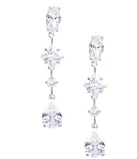 C by Cezanne Linear Crystal Earrings