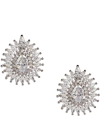 C by Cezanne Mix Stone Halo Teardrop Drop Earrings