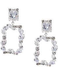 C by Cezanne Mix Stone Square Orbital Earrings
