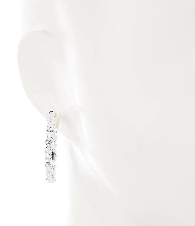 C by Cezanne Mixed CZ Stone Hoop Earrings