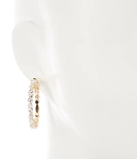 C by Cezanne Mixed CZ Stone Hoop Earrings