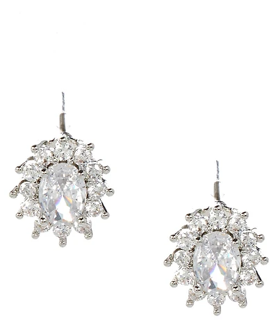 C by Cezanne Rhinestone Pear Halo Stud Earrings
