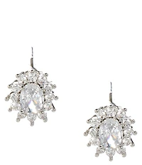C by Cezanne Rhinestone Pear Halo Stud Earrings
