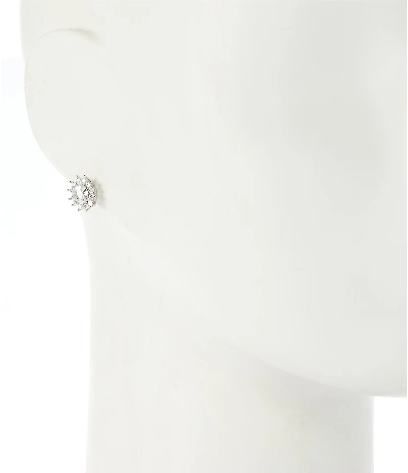 C by Cezanne Rhinestone Pear Halo Stud Earrings