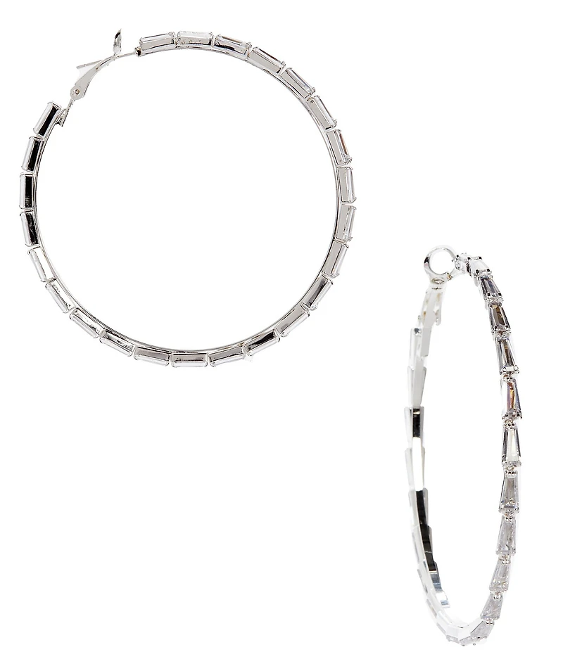 C by Cezanne Triangle Hoop Earrings