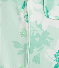 Cabernet Knit Floral Print Short Sleeve Notch Collar & Pant Pajama Set