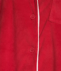Cabernet Petite Size Long Sleeve Notch Collar Fleece Holiday Pajama Set