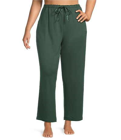 Cabernet Plus Size Solid French Terry Wide Leg Coordinating Sleep Pants