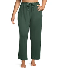 Cabernet Plus Size Solid French Terry Wide Leg Coordinating Sleep Pants
