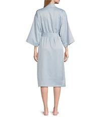 Cabernet Satin Dotted 3/4 Sleeve Coordinating Wrap Robe